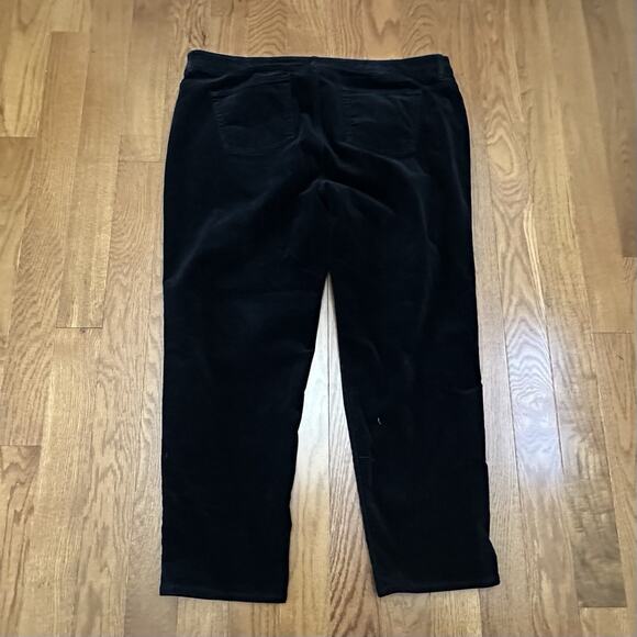 Chaps 24W Black Straight Leg Velvet Pants Zipper Fly Work Holiday - Picture 4 of 6
